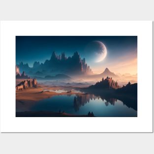 Natural landscape on another planet Posters and Art